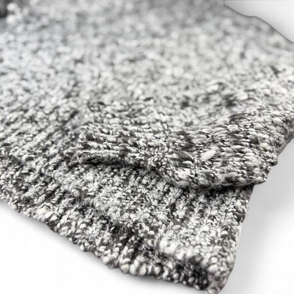 Abercrombie & Fitch Oversized Marled Chunky Knit Mock Neck Sweater XL Cozy Gray - Picture 3 of 7